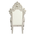 Adara Arm Chair Set 2 Pearl White Pu & Antique White Finish Dn01231 Antique White Solid Wood Mdf