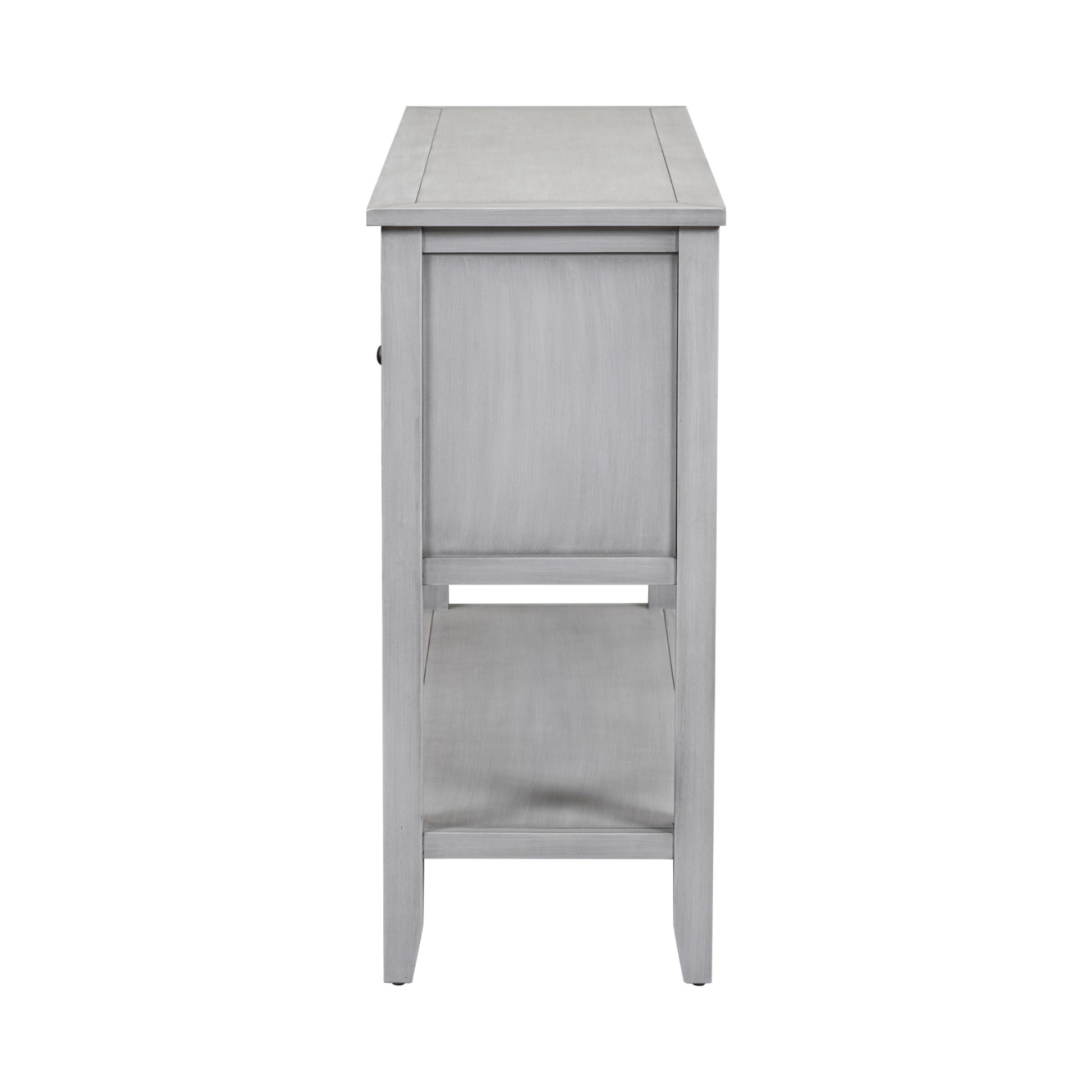 Cambridge Series Large Storage Vintage Console Table With Four Small Drawers And Bottom Shelf For Living Rooms, Entrances And Kitchens Antique Gray, Old Sku: Wf190263Aae Antique Gray Solid Wood Mdf