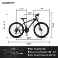 A24299 24 Inch Mountain Bike Bicycle For Adults Aluminium Frame Bike Shimano 21 Speed With Disc Brake Cycling Black Without Anti Slip Garden & Outdoor American Design Multifunctional Aluminium