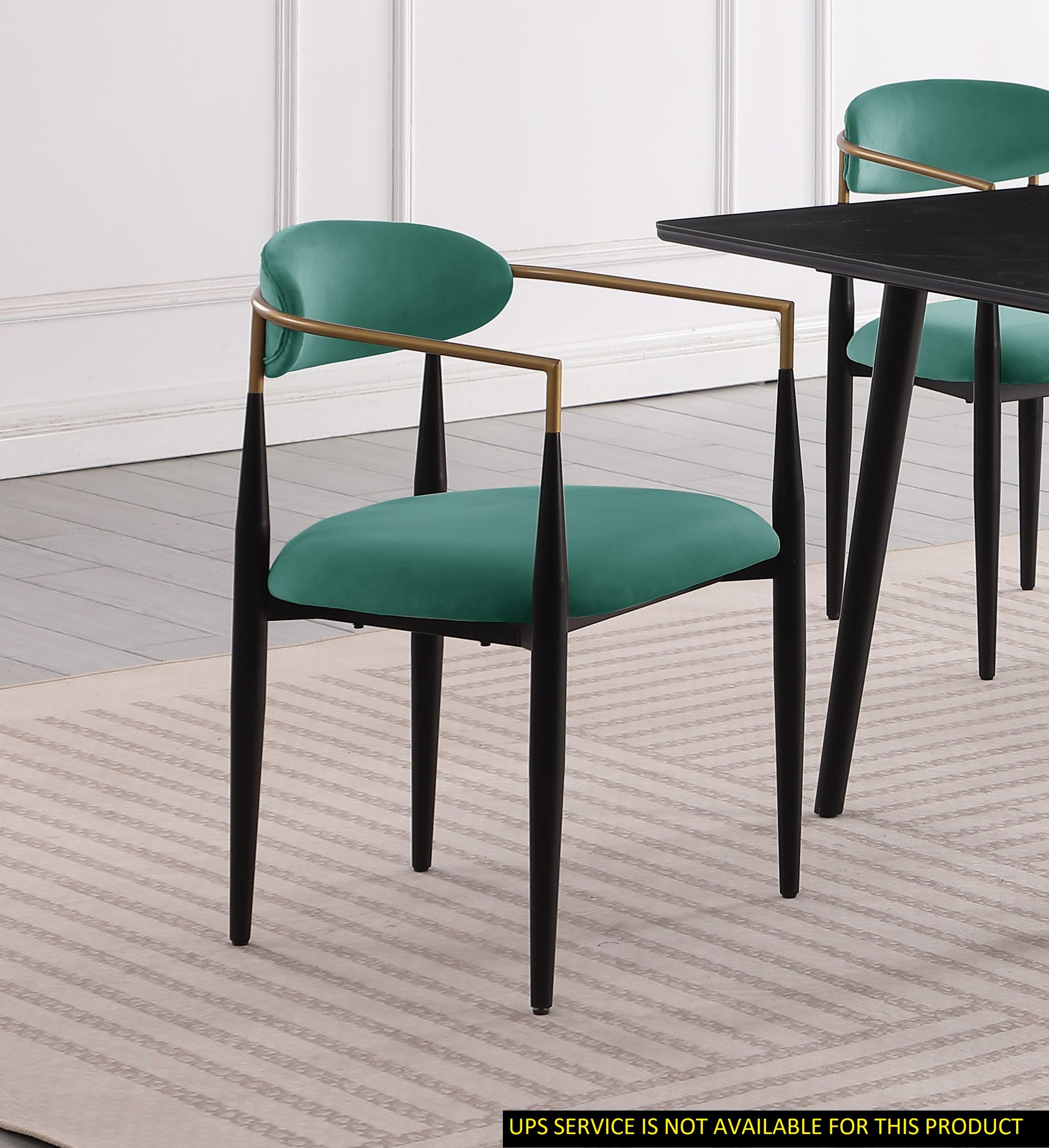 Modern Contemporary 2Pcs Side Chairs Green Fabric Upholstered Ultra Stylish Chairs Set Green Dining Room Contemporary,Modern,Ultra Modern Fabric