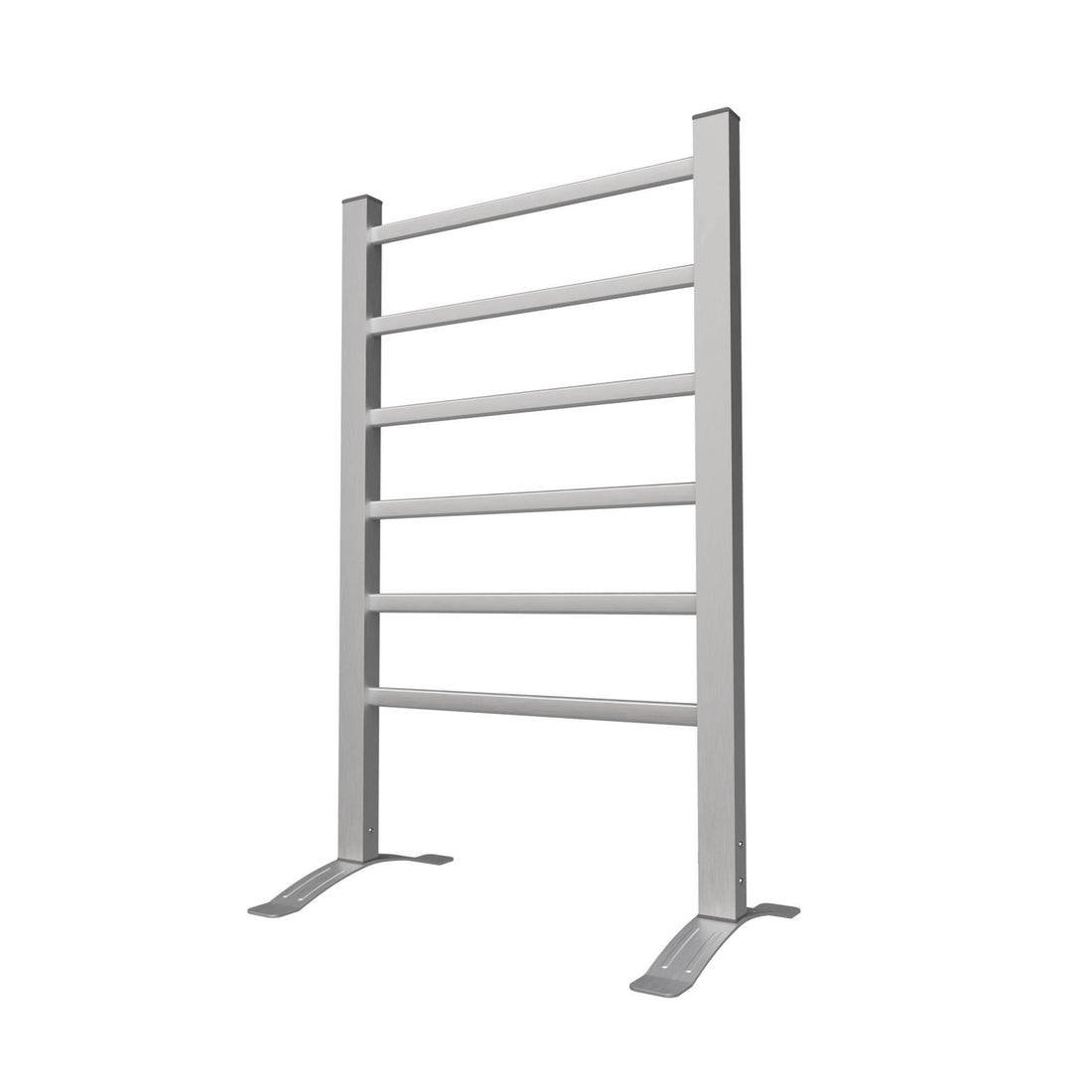 Electric Heated Towel Rack For Bathroom, Wall Mounted Towel Warmer, 6 Stainless Steel Bars Drying Rack Silver Aluminium