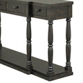 Retro Senior Console Table For Hallway Living Room Bedroom With 4 Front Facing Storage Drawers And 1 Shelf Antique Black Mdf