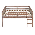 Wood Twin Size Loft Bed With Hanging Clothes Racks, White Rustic Natural Box Spring Not Required Twin Natural Wood Bedroom Solid Wood Mdf