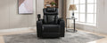 270 Degree Swivel Pu Leather Power Recliner Individual Seat Home Theater Recliner With Comforable Backrest, Tray Table, Phone Holder, Cup Holder, Usb Port, Hidden Arm Storage For Living Room, Black Black Foam Pu Leather