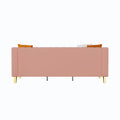 Fx P85 3S Pk 3 Seats Sofa Luxury Pink Velvet Sofa With Gold Accents Modern 3 Seat Couch With Plush Cushions, Perfect For Living Room And Office Decor Temu Suitable Pink Velvet 3 Seat
