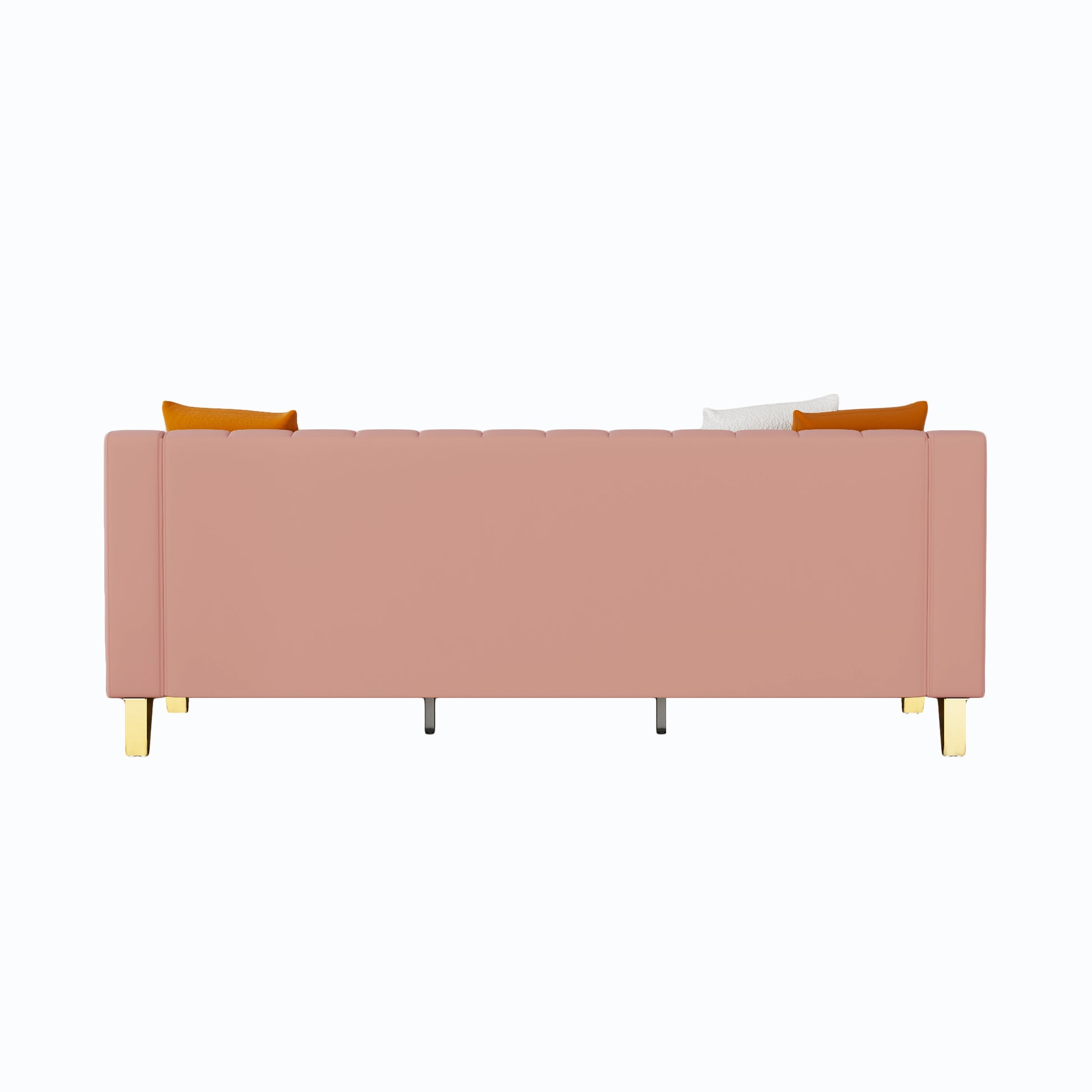 Fx P85 3S Pk 3 Seats Sofa Luxury Pink Velvet Sofa With Gold Accents Modern 3 Seat Couch With Plush Cushions, Perfect For Living Room And Office Decor Temu Suitable Pink Velvet 3 Seat