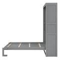 Full Size Murphy Bed Wall Bed With Shelves,Gray Gray Solid Wood Mdf