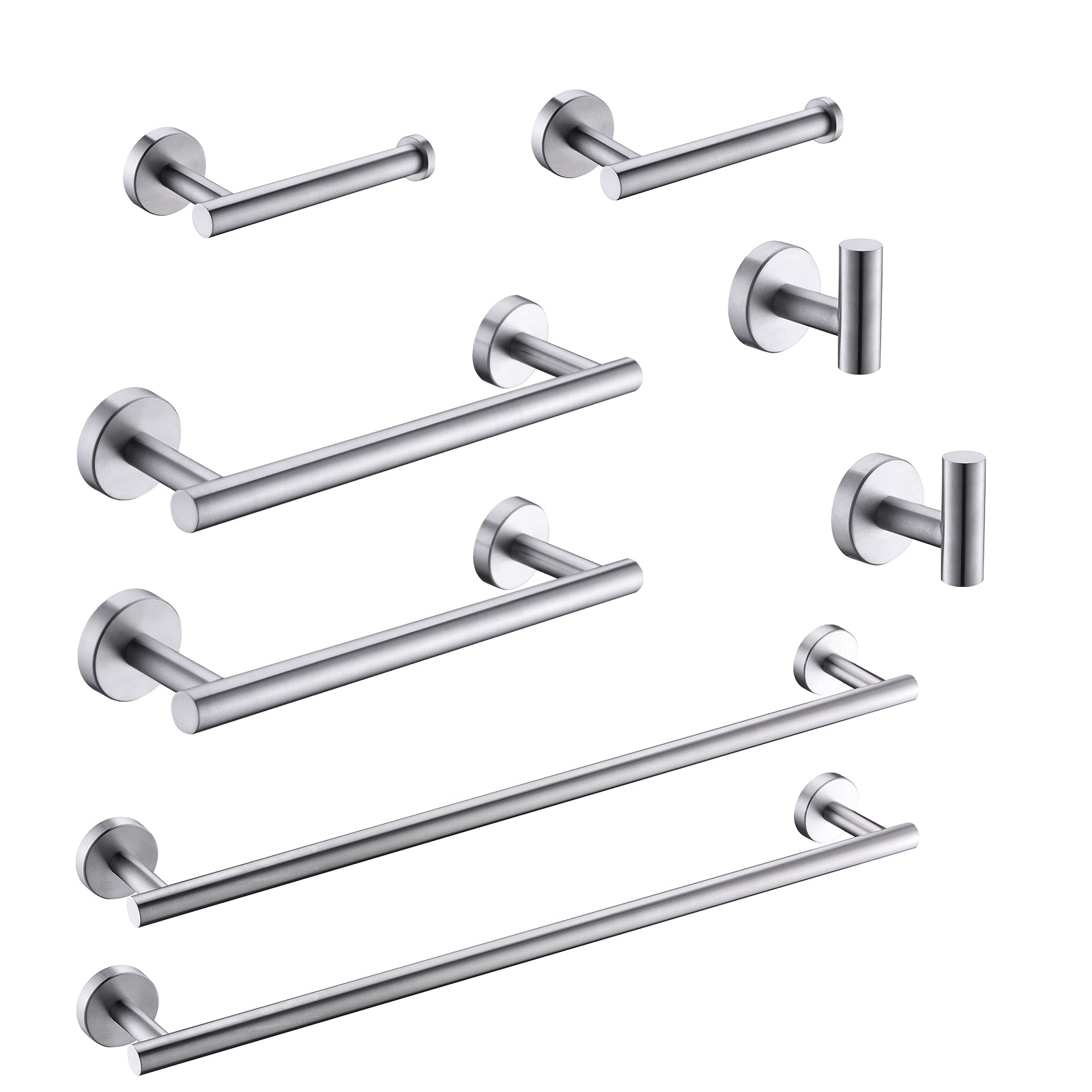 8 Pieces Brushed Nickel Bathroom Accessories Set, Stainless Steel Bathroom Hardware Set, Bath Towel Bar Set, Towel Racks For Bathroom Wall Mounted. Brushed Nickel Bathroom Classic,Industrial,Modern