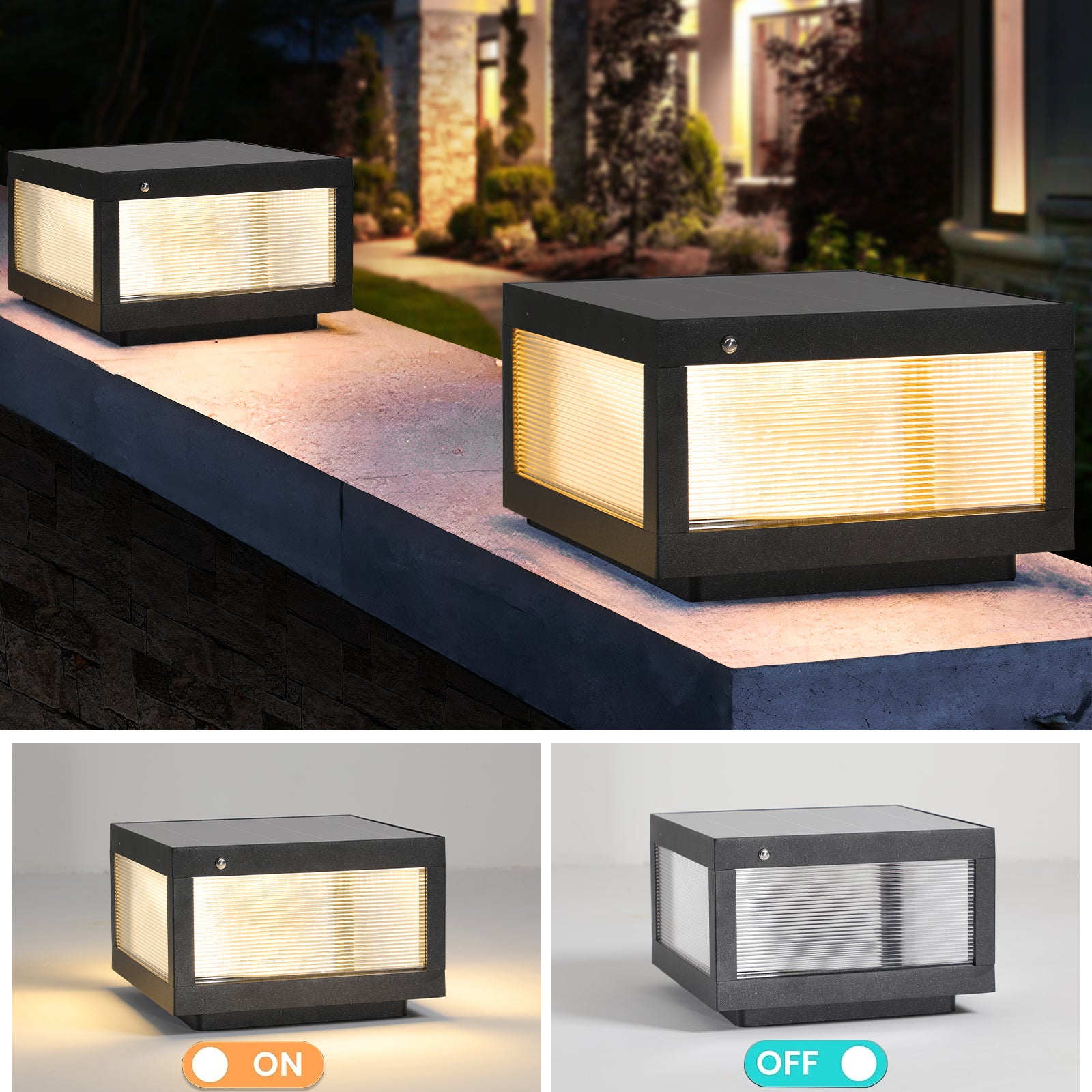 Solar Wall Lamp With Dimmable Led Black Aluminum