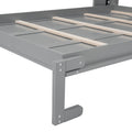 Full Size Murphy Bed Wall Bed With Shelves,Gray Gray Solid Wood Mdf