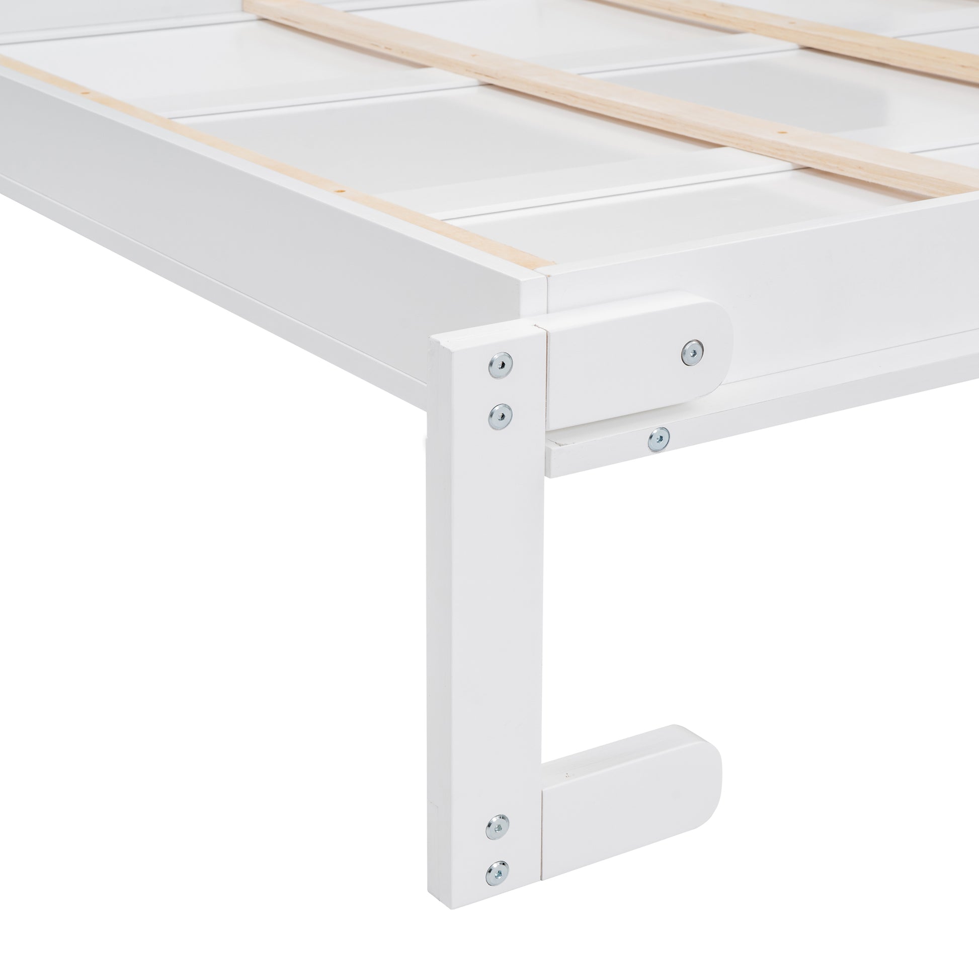 Queen Size Murphy Bed Wall Bed With Shelves,White White Solid Wood Mdf