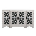 Retro Sideboard Glass Door with Curved Line antique white-mdf