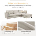 Upholstery Convertible Sectional Sofa, L Shaped Couch With Reversible Chaise Beige Polyester