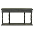 Retro Senior Console Table For Hallway Living Room Bedroom With 4 Front Facing Storage Drawers And 1 Shelf Antique Black Mdf