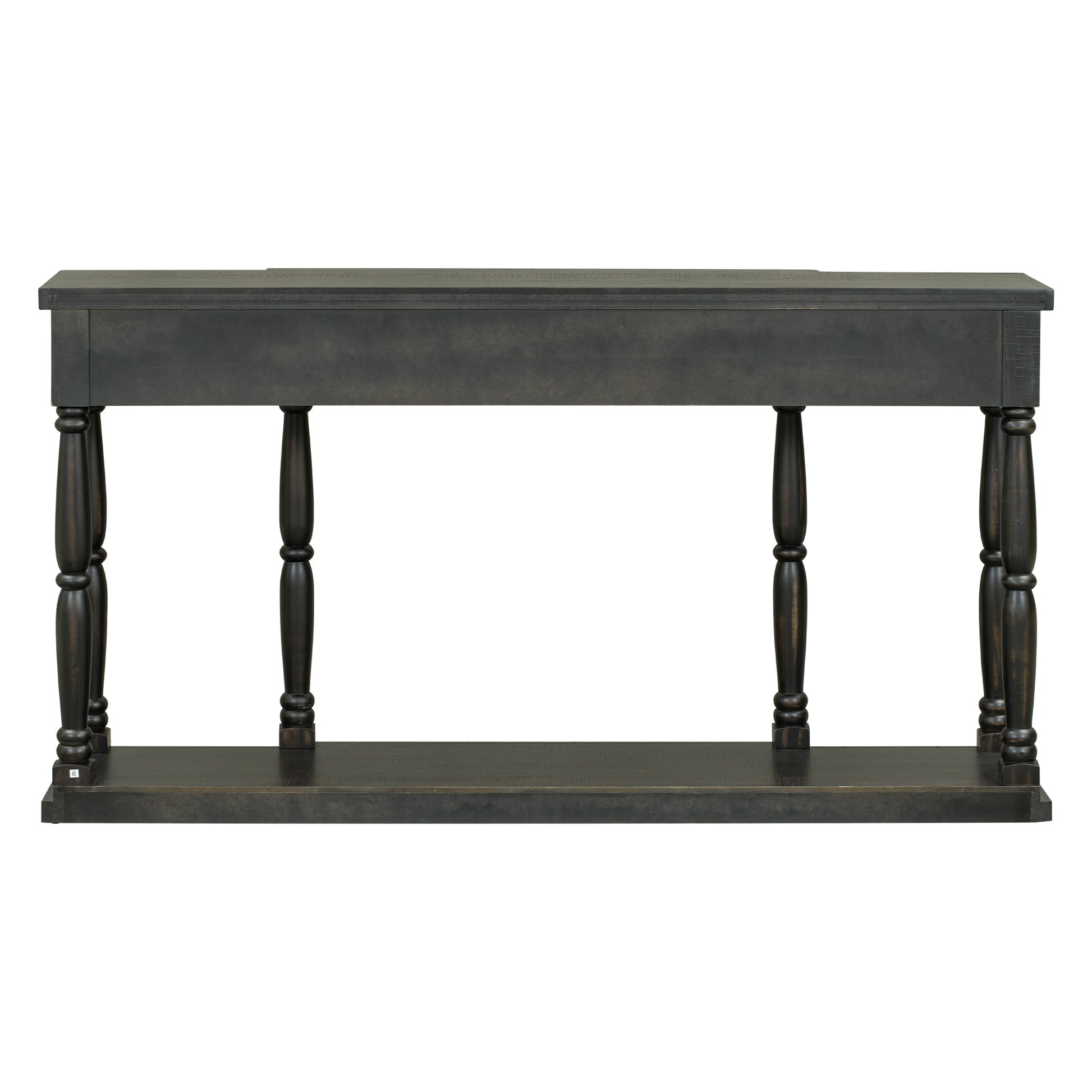 Retro Senior Console Table For Hallway Living Room Bedroom With 4 Front Facing Storage Drawers And 1 Shelf Antique Black Mdf