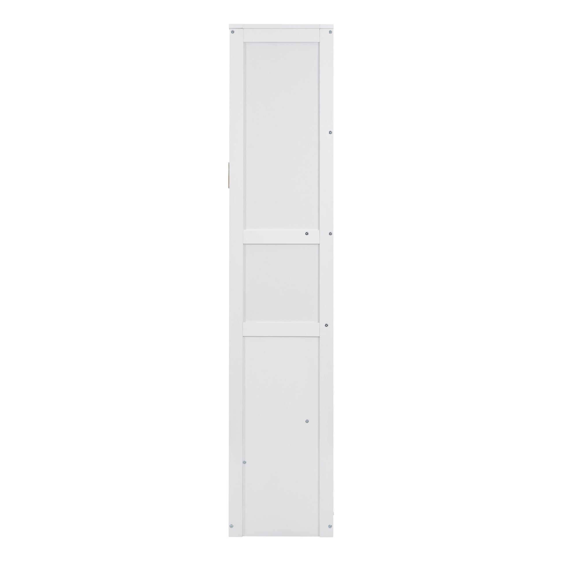 Queen Size Murphy Bed Wall Bed With Shelves,White White Solid Wood Mdf