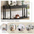 Retro Senior Console Table For Hallway Living Room Bedroom With 4 Front Facing Storage Drawers And 1 Shelf Antique Black Mdf