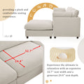 Upholstery Convertible Sectional Sofa, L Shaped Couch With Reversible Chaise Beige Polyester