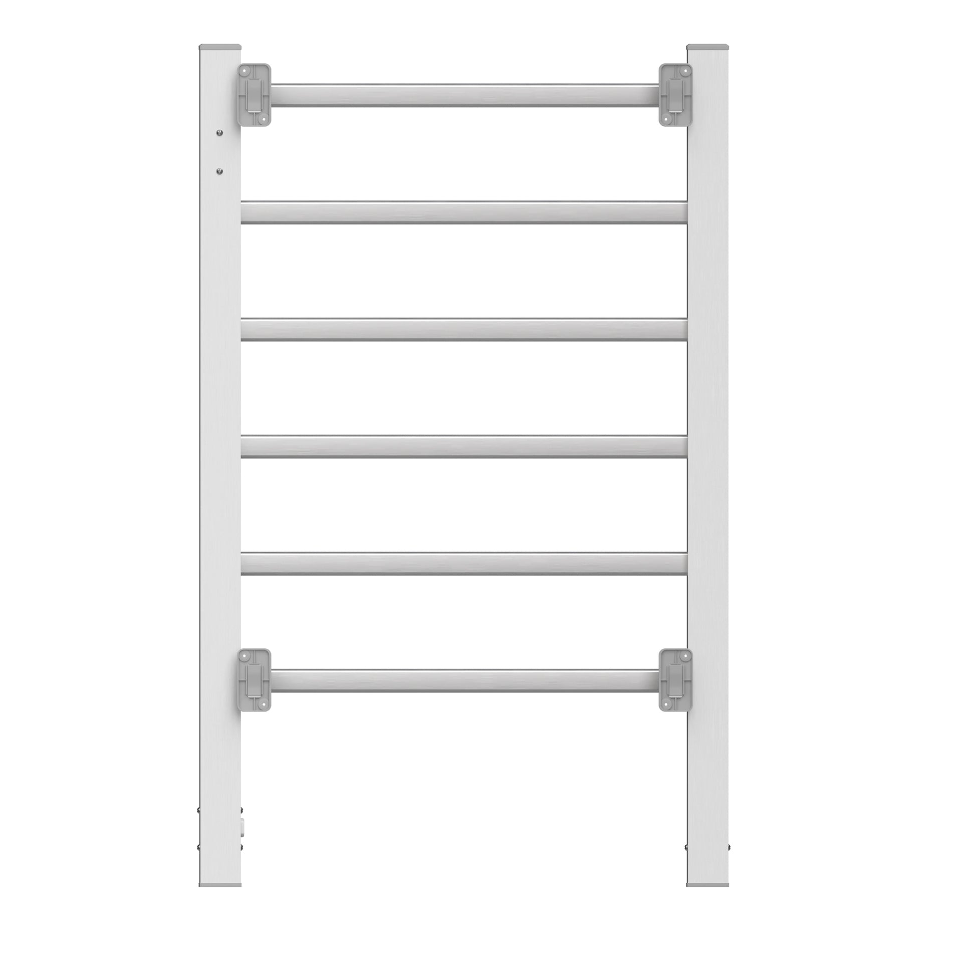 Electric Heated Towel Rack For Bathroom, Wall Mounted Towel Warmer, 6 Stainless Steel Bars Drying Rack Silver Aluminium