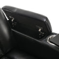 270 Degree Swivel Pu Leather Power Recliner Individual Seat Home Theater Recliner With Comforable Backrest, Tray Table, Phone Holder, Cup Holder, Usb Port, Hidden Arm Storage For Living Room, Black Black Foam Pu Leather