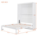 Queen Size Murphy Bed Wall Bed With Shelves,White White Solid Wood Mdf