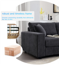 Oversized Length117.2''*Width 117.2'' Modular Sectional Sofa Couches Set ,Corduroy Upholstered Deep Seat Comfy Sofa For Living Room,Dark Gray Dark Gray Light Brown Polyester Wood Primary Living Space Medium Soft Cushion Back Modern Square Arms Wood 5