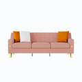 Living Room Sofa 2 Piecesseat And Sofa Set With Pink Velvet Pink Velvet 3 Seat