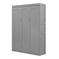 Full Size Murphy Bed Wall Bed With Shelves,Gray Gray Solid Wood Mdf