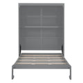 Full Size Murphy Bed Wall Bed With Shelves,Gray Gray Solid Wood Mdf