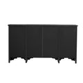 Retro Sideboard Glass Door with Curved Line black-mdf