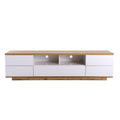 Modern Tv Stand For Tvs Up To 80''Media Console With Multi Functional Storage, Entertainment Center With Door Rebound Device, Tv Cabinet For Living Room,Bedroom White Natural Primary Living Space 70 79 Inches 70 79 Inches 75 Inches Mdf