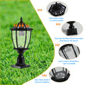 Solar Column Headlights With Dimmable Led 2 Pack Black Glass Aluminum