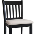 Casual Seating Black Finish Chairs Set Of 2 Rubberwood Transitional Slatted Back Design Dining Room Furniture Counter Chairs Solid White Dining Room Rubberwood Slat Back Engineered Wood Black White Painted Foam Dry Clean Rectangular