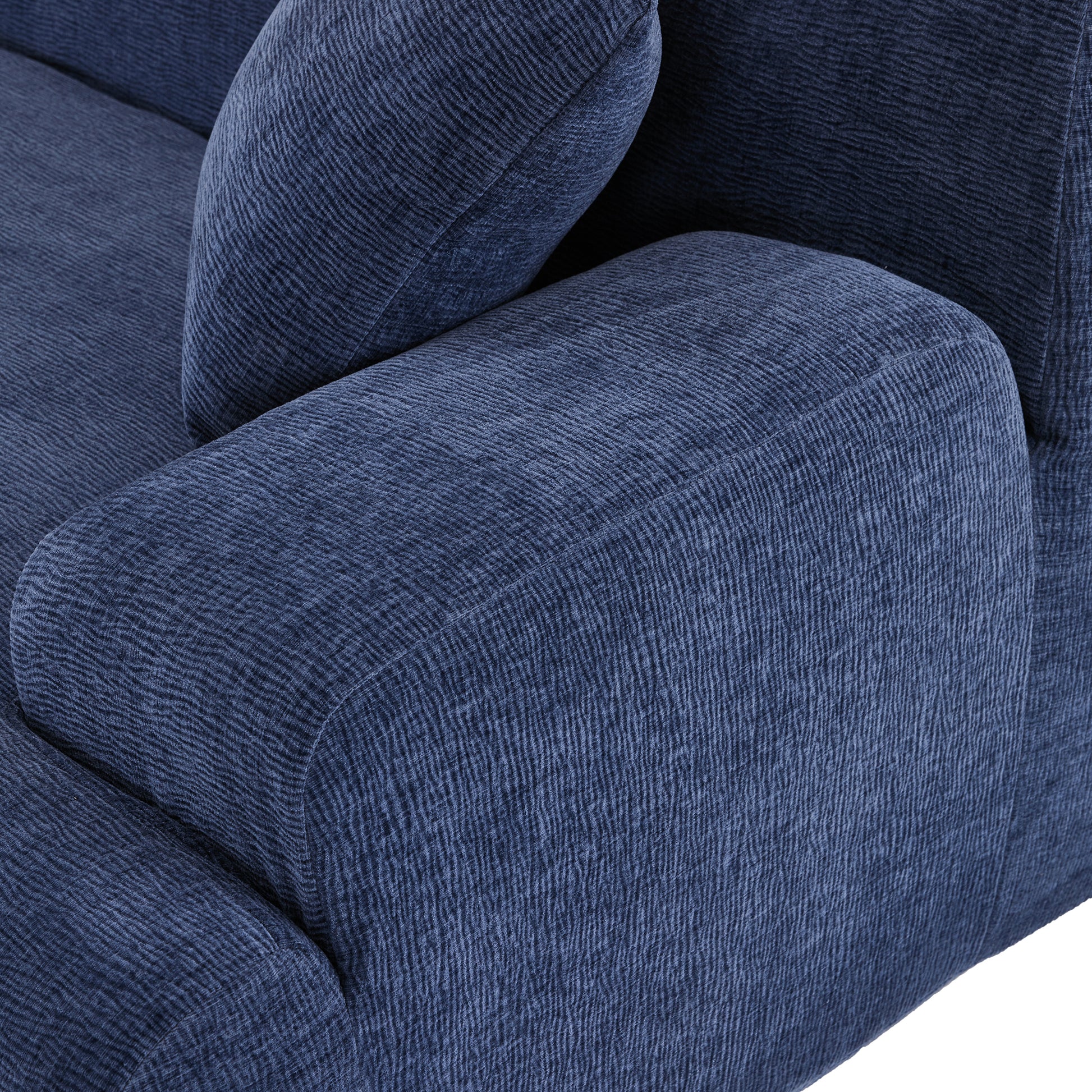 Modern Large L Shape Modular Sectional Sofa For Living Room, Bedroom, Salon, 2 Piece Free Combination, Simplified Style Blue Polyester 3 Seat