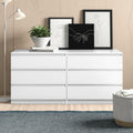 6 Drawer Double Dresser For Bedroom Living Room Hallway,White White Particle Board Mdf