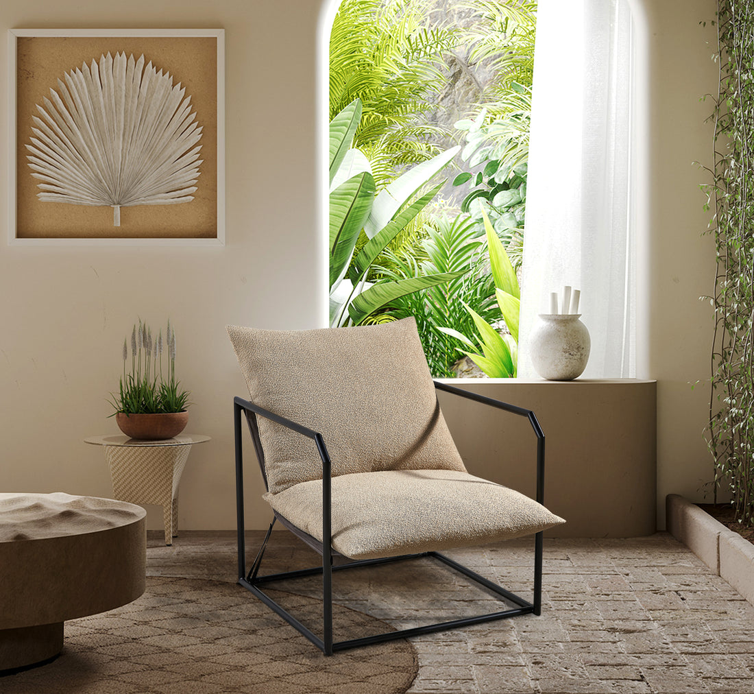 Accent Chair For Living Room Cream Espresso Primary Living Space Modern Fiber Foam And Polyester Fiber Pad Fabric