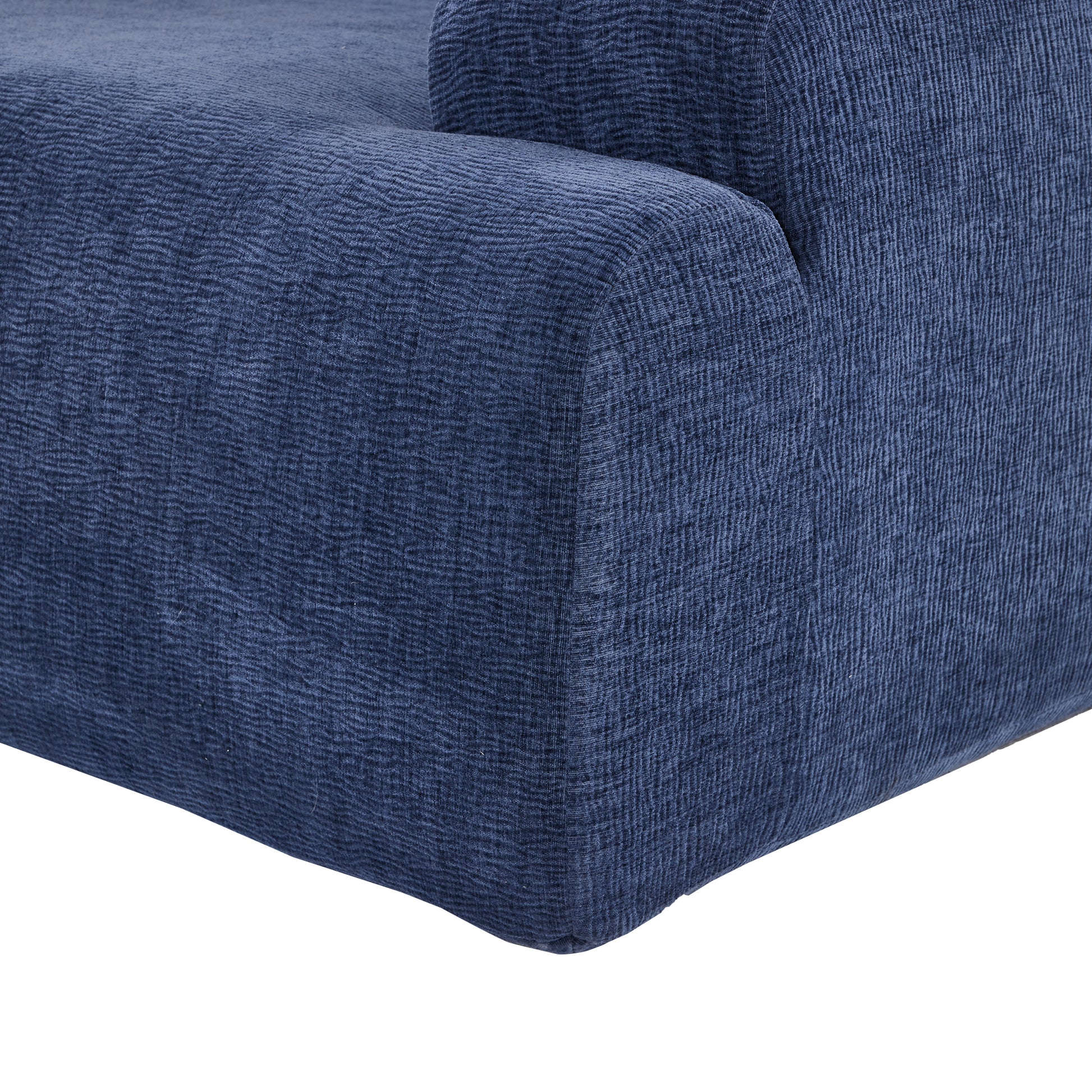 Modern Large L Shape Modular Sectional Sofa For Living Room, Bedroom, Salon, 2 Piece Free Combination, Simplified Style Blue Polyester 3 Seat