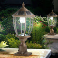 Retro Gold Solar Column Headlights With Dimmable Led 2 Pack Bronze Glass Aluminum