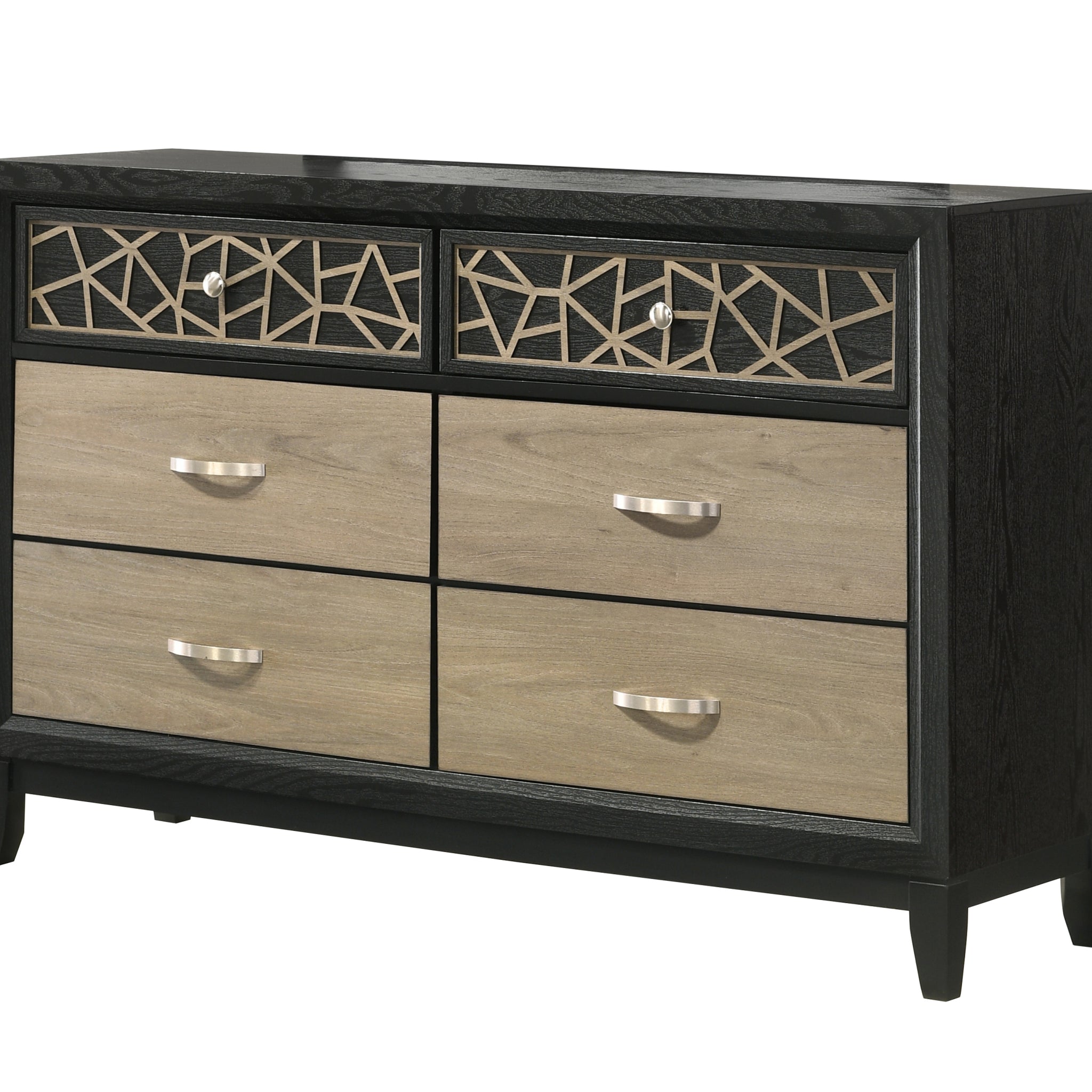 Selena Modern & Contemporary Dresser Made With Wood In Black And Natural Black Natural Bedroom Contemporary,Modern Wood