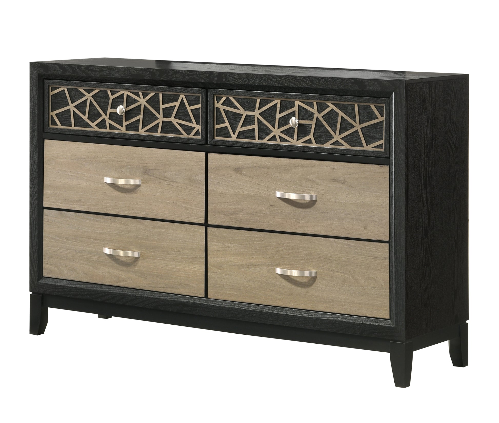 Selena Modern & Contemporary Dresser Made With Wood In Black And Natur Selena Modern & Contemporary Dresser Made With Wood In Black And Natur