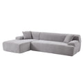 Modern Large L Shape Modular Sectional Sofa For Living Room, Bedroom, Salon, 2 Piece Free Combination, Simplified Style Gray Polyester 3 Seat