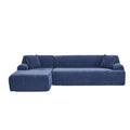 Modern Large L Shape Modular Sectional Sofa For Living Room, Bedroom, Salon, 2 Piece Free Combination, Simplified Style Blue Polyester 3 Seat