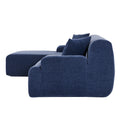 Modern Large L Shape Modular Sectional Sofa For Living Room, Bedroom, Salon, 2 Piece Free Combination, Simplified Style Blue Polyester 3 Seat