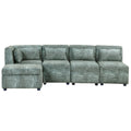 Free Combined Sectional Sofa 5 Seater Modular Couches With Storage Ottoman, 5 Pillows For Living Room, Bedroom, Office, Blue Green Blue Green Foam Chenille