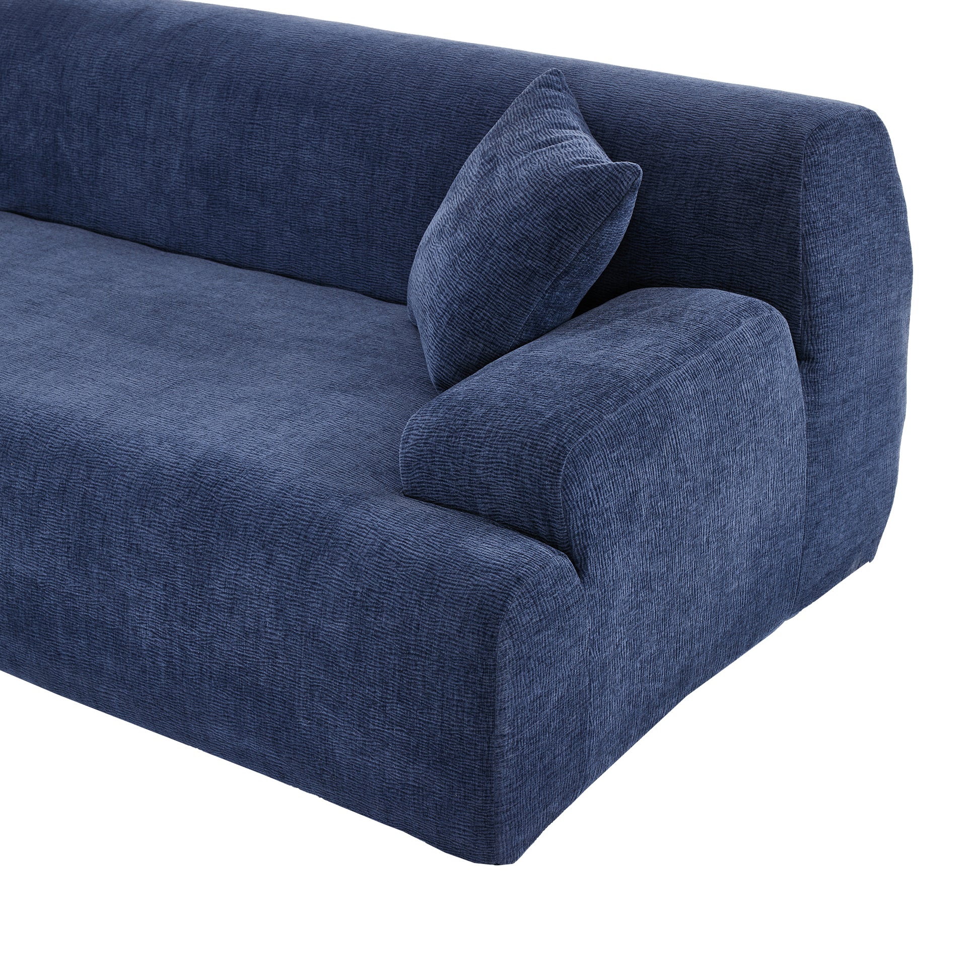 Modern Large L Shape Modular Sectional Sofa For Living Room, Bedroom, Salon, 2 Piece Free Combination, Simplified Style Blue Polyester 3 Seat