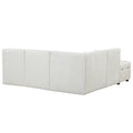 Free Combined Sectional Sofa 5 Seater Modular Couches With Storage Ottoman, 5 Pillows For Living Room, Bedroom, Office, Cream Cream Foam Chenille