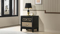 Selena Modern & Contemporary Nightstand Made With Wood In Black And Natural Black Natural 2 Drawers Bedroom Contemporary,Modern Wood