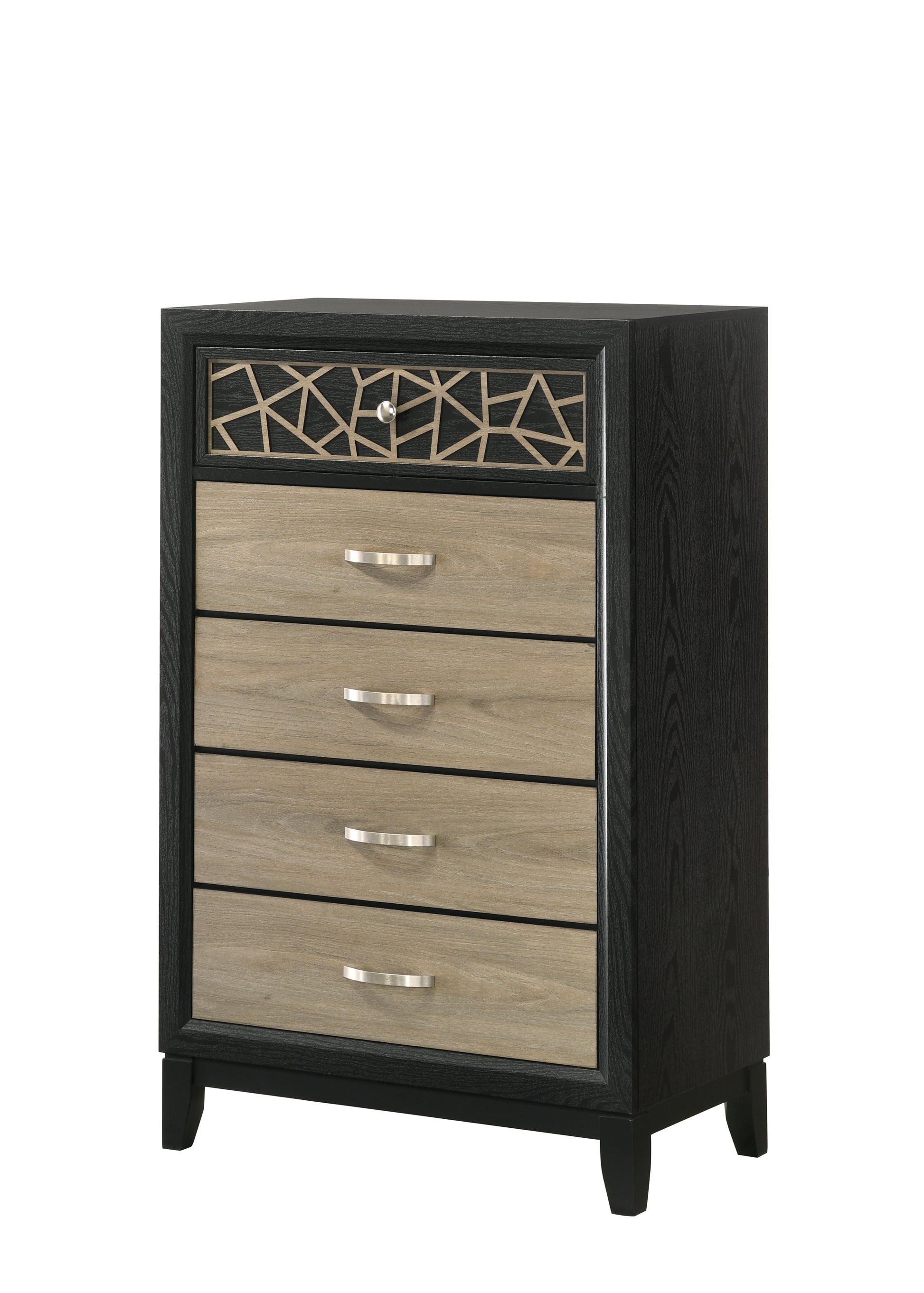 Selena Modern & Contemporary Chest Made With Wood In Black And Natural Black Natural Bedroom Contemporary,Modern Wood