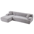 Modern Large L Shape Modular Sectional Sofa For Living Room, Bedroom, Salon, 2 Piece Free Combination, Simplified Style Gray Polyester 3 Seat