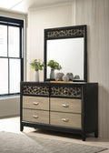 Selena Modern & Contemporary Dresser Made With Wood In Black And Natural Black Natural Bedroom Contemporary,Modern Wood